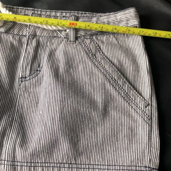 O’Neill striped 100% mini skirt rope tie up at waist 5 pockets Sz 7 - Picture 8 of 10